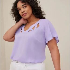 Torrid Georgette Cage Front Blouse‎